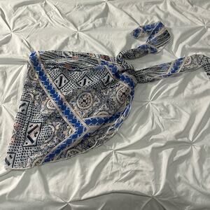 Ekouaer Abstract Print Blue & White Beach Sarong
